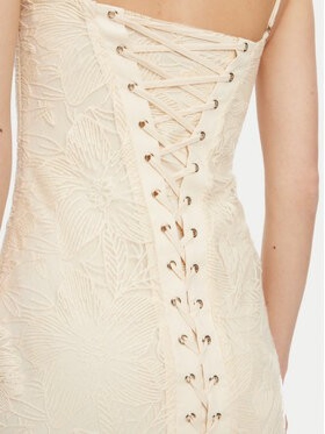 Guess Sukienka koktajlowa W5GK0N KCVJ0 Beżowy Regular Fit