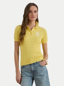 LAUREN RALPH LAUREN Polo 200932224017 Żółty jasny Slim Fit