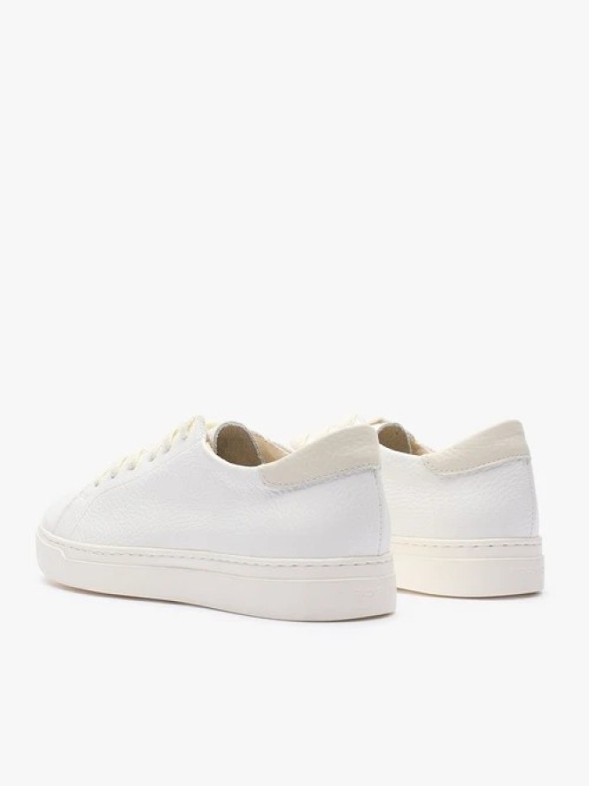 Białe sneakersy ze skóry licowej