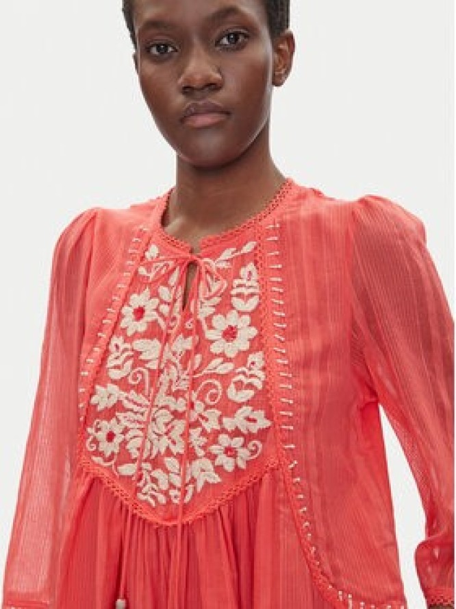 Iconique Sukienka letnia IC25-043 Koralowy Regular Fit