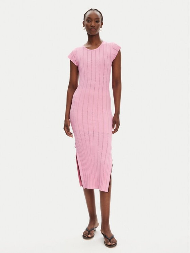 PINKO Sukienka dzianinowa 104745 A2FR Różowy Regular Fit