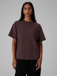 4F T-shirt loose gładki damski - brązowy M