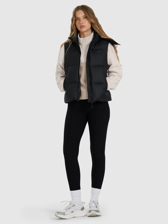 4F Bezrękawnik puchowy z naturalnym wypełnieniem damski - czarny XL