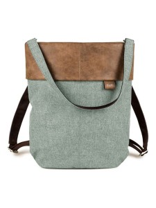 Zwei Torebka w kolorze jasnobrązowo-zielonym - 33 x 34 x 14 cm rozmiar: onesize