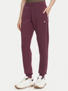 Guess Spodnie dresowe V4YB08 KCAY2 Bordowy Regular Fit