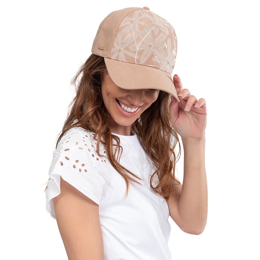 Beżowa Stylowa Damska Czapka Z Daszkiem Anekke