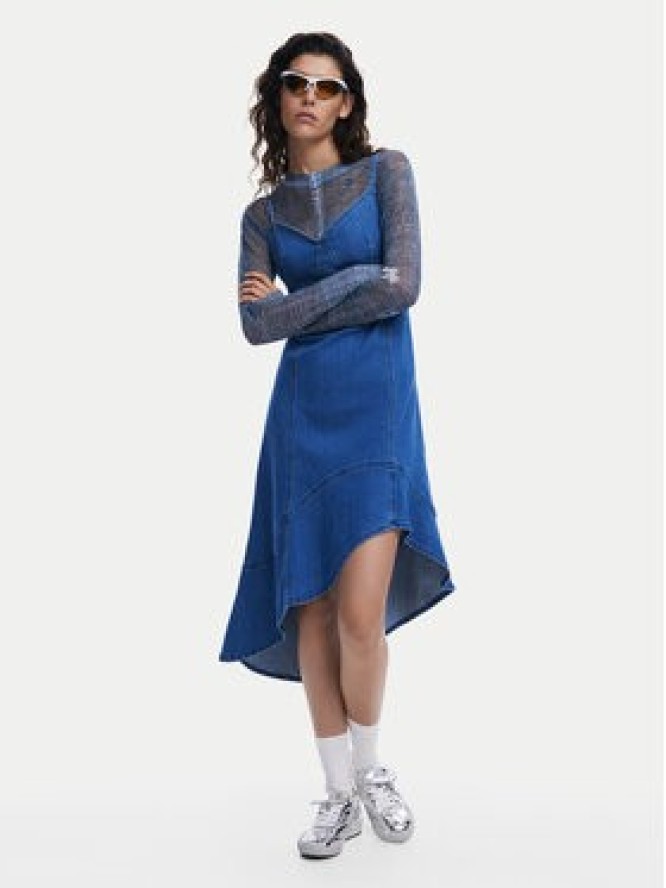 Desigual Sukienka jeansowa Munich 25SWVD07 Niebieski Regular Fit