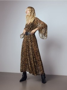 Sukienka z ozdobnym paskiem - wielobarwny