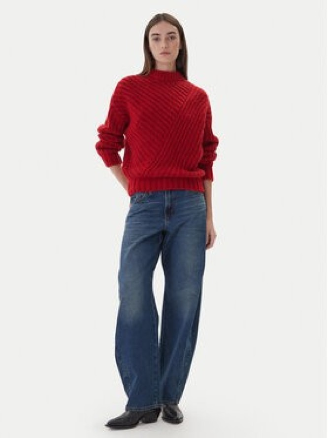Mustang Sweter Erin 1017072 Czerwony Relaxed Fit