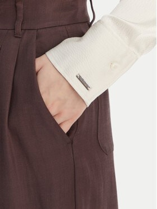 Calvin Klein Koszula Hammered LV044F129G Écru Regular Fit