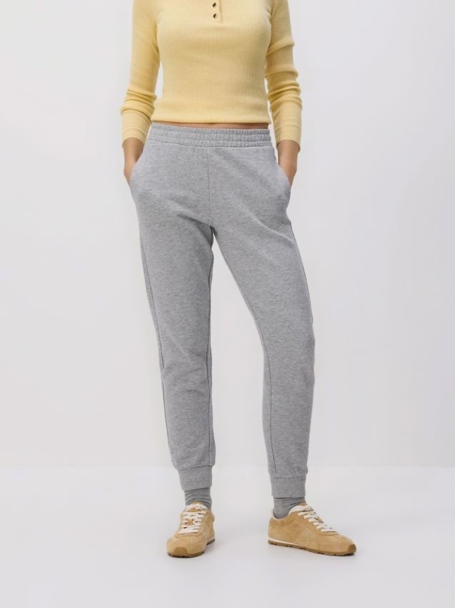 Spodnie dresowe ze ściągaczem - jasnoszary