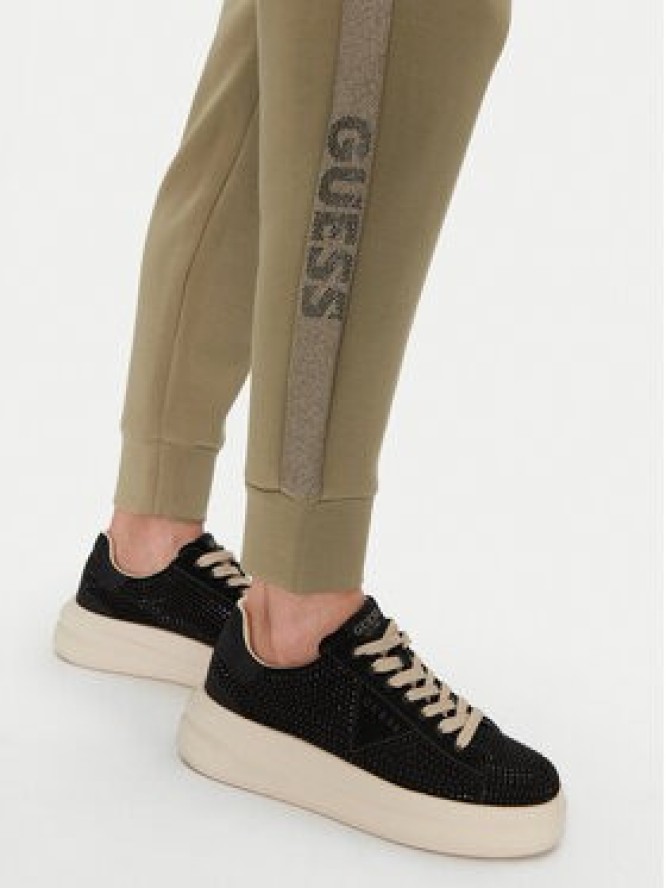 Guess Spodnie dresowe W5RB00 KBYE2 Zielony Regular Fit
