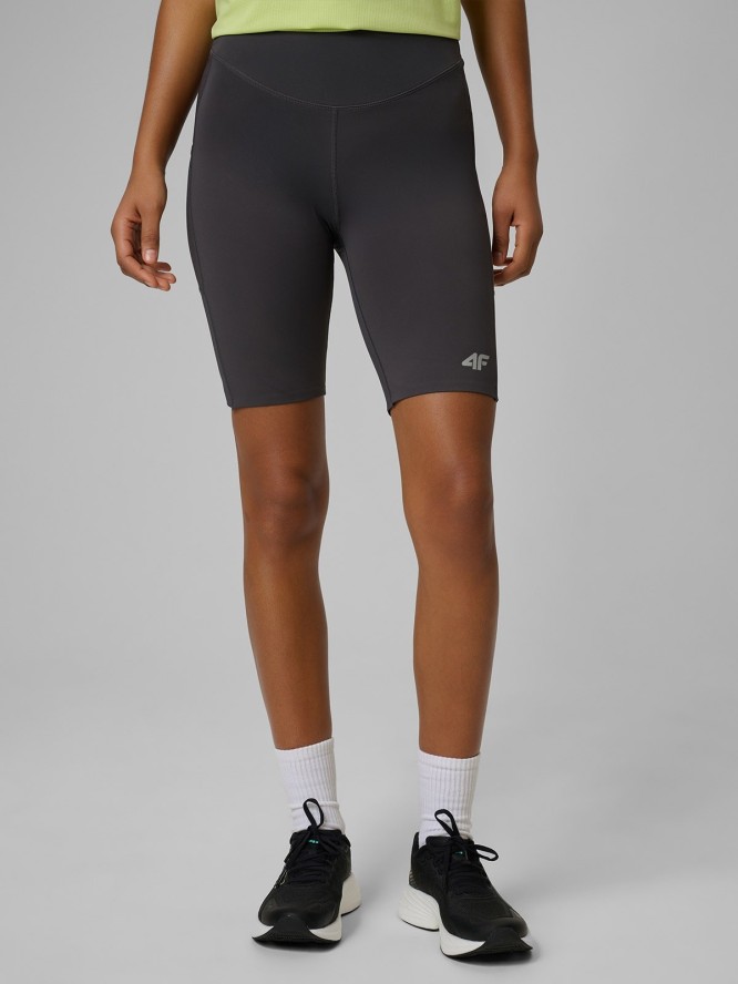 4F Legginsy kolarki do biegania szybkoschnące damskie - szare XS