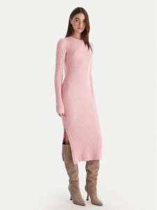 Patrizia Pepe Sukienka dzianinowa 2A2996 K294 Różowy Regular Fit