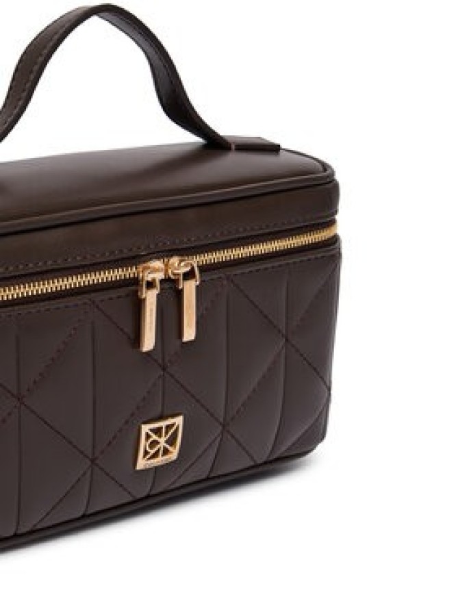 Calvin Klein Torebka Quilted Beauty Case On Chain LV04F1123G Brązowy ciemny
