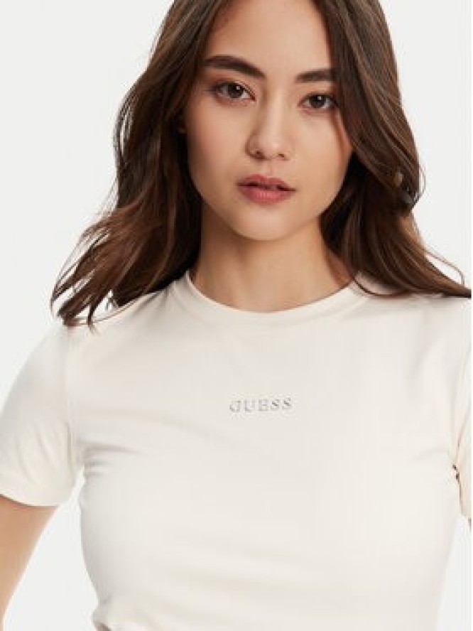 Guess T-Shirt V5RI10 KCD02 Écru Regular Fit