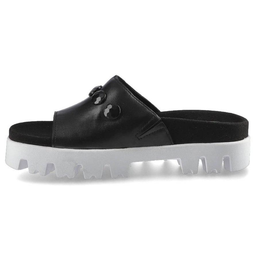 Czarne Klapki Simen Damskie Wygodne Buty