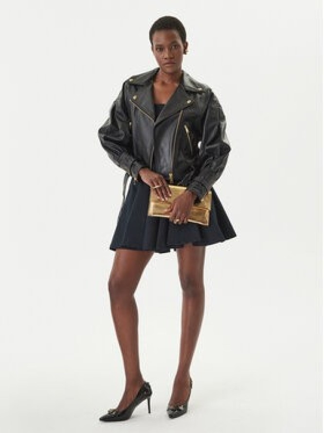 Versace Jeans Couture Kurtka skórzana 80HAVP00 CP009 Czarny Loose Fit