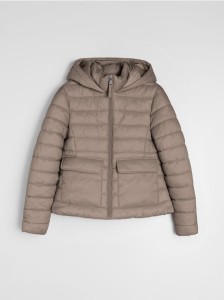 Pikowana kurtka z ociepleniem - brązowy