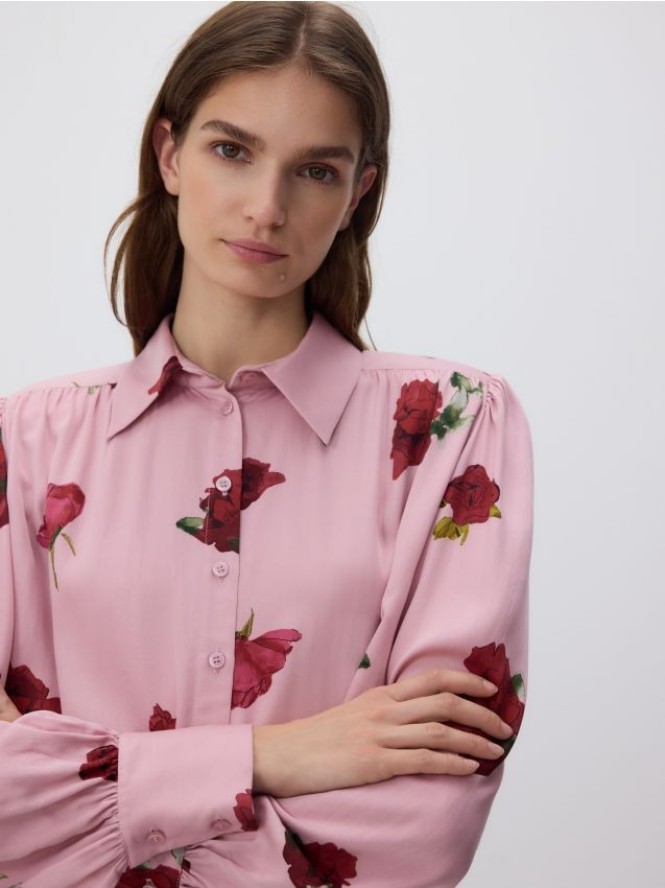 Koszula w kwiatowy wzór - wielobarwny