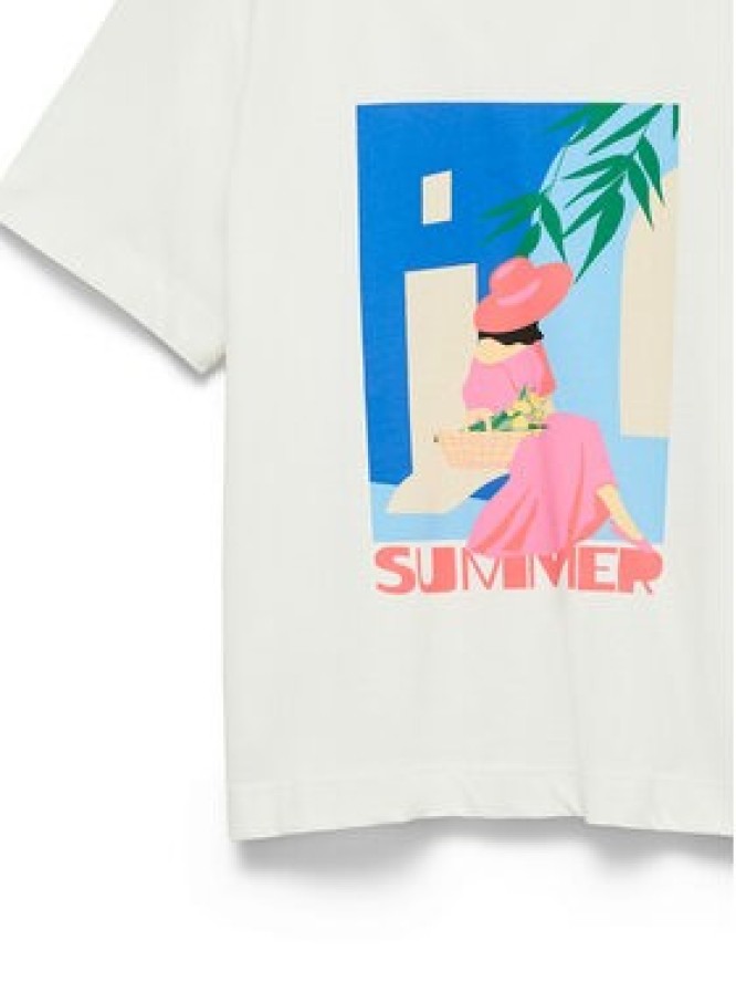 Vero Moda T-Shirt Salli Mette 10344804 Biały Regular Fit