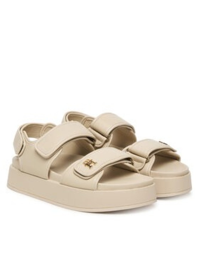 Tommy Hilfiger Sandały Leather Sporty Platform Sandal FW0FW09119 Beżowy