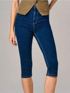 Jeansy capri - granatowy