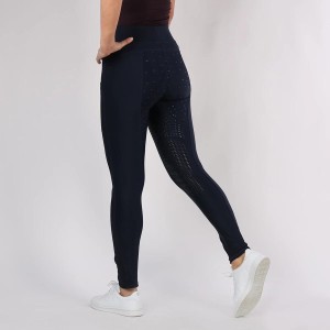 Damskie legginsy jeździeckie z pełną przyczepnością i kryształową kieszenią Mont
