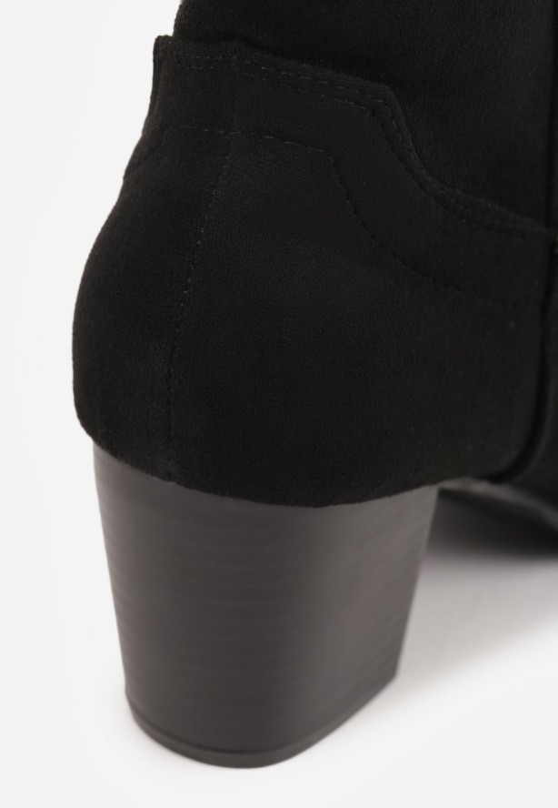 Czarne Botki Kowbojki Vices na Obcasie Florefedi