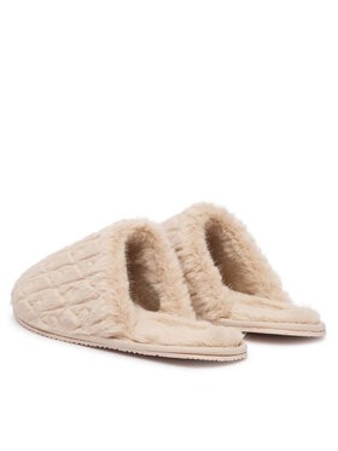 Calvin Klein Kapcie Home Slipper Fur Aop HW0HW03218 Beżowy