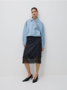 Spódnica z koronką - czarny