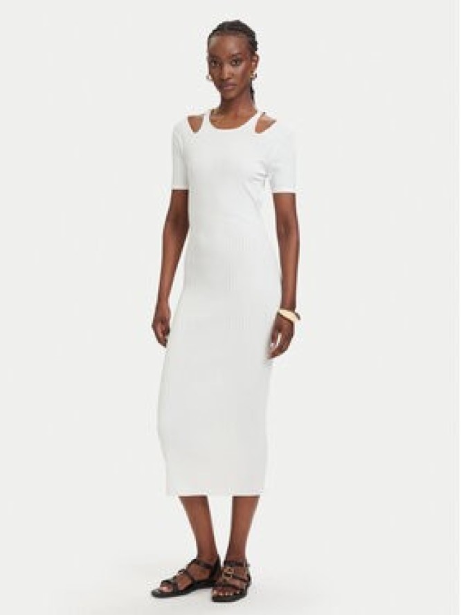 Fracomina Sukienka dzianinowa FJ26SD5001K56501 Kremowy Slim Fit