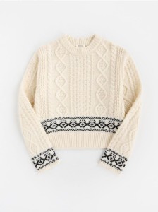 Wełniany sweter - złamana biel