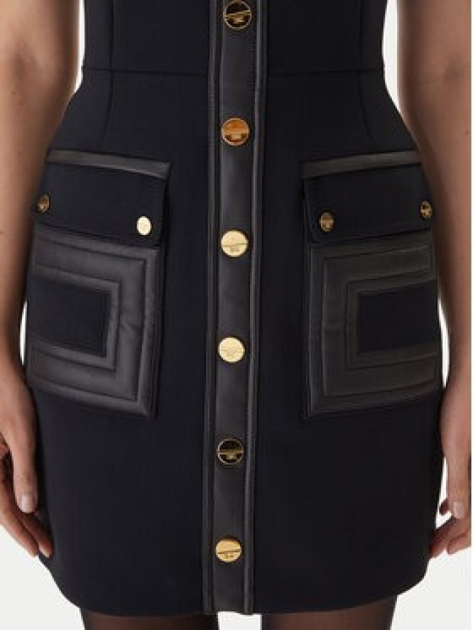Elisabetta Franchi Sukienka koktajlowa AB-819-57E2-V690 Czarny Regular Fit