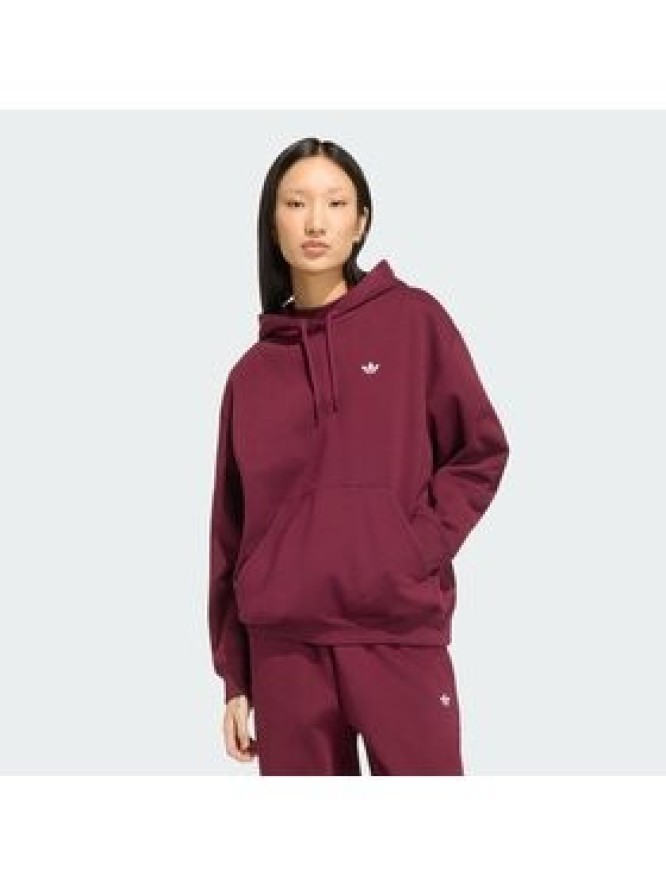 adidas Bluza Essentials Oversized Fleece Hoodie KT2274 Bordowy Regular Fit
