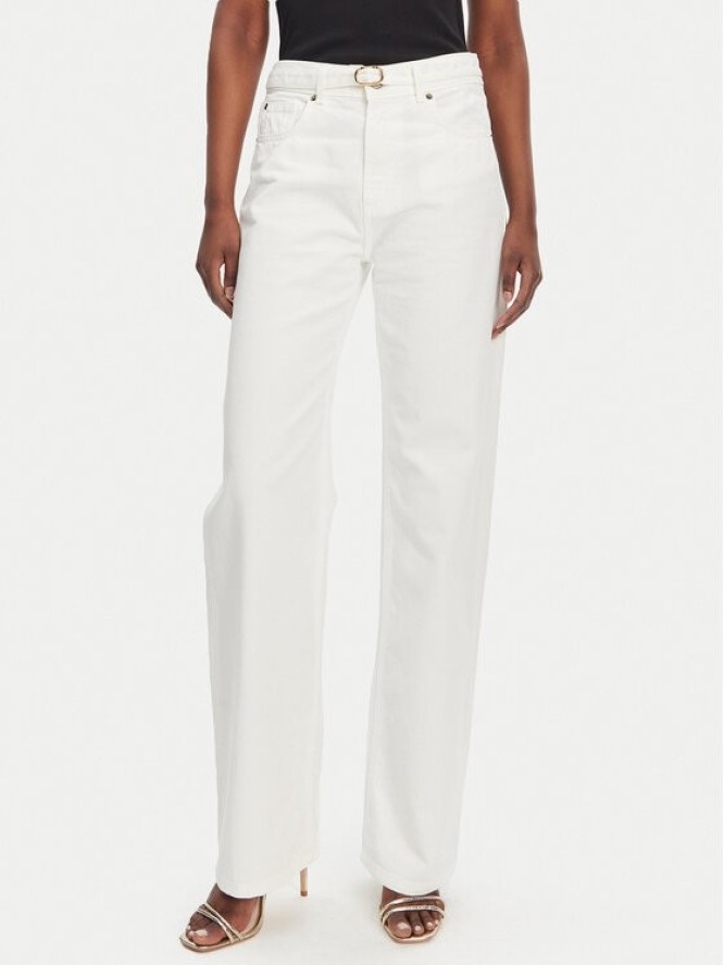TWINSET Jeansy 251TT2210 Biały Straight Fit