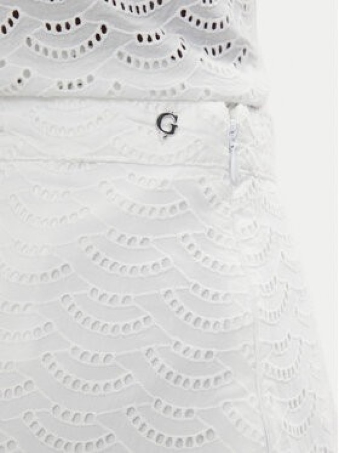 Guess Spódnica midi W6GD40 W1882 Biały Classic Fit