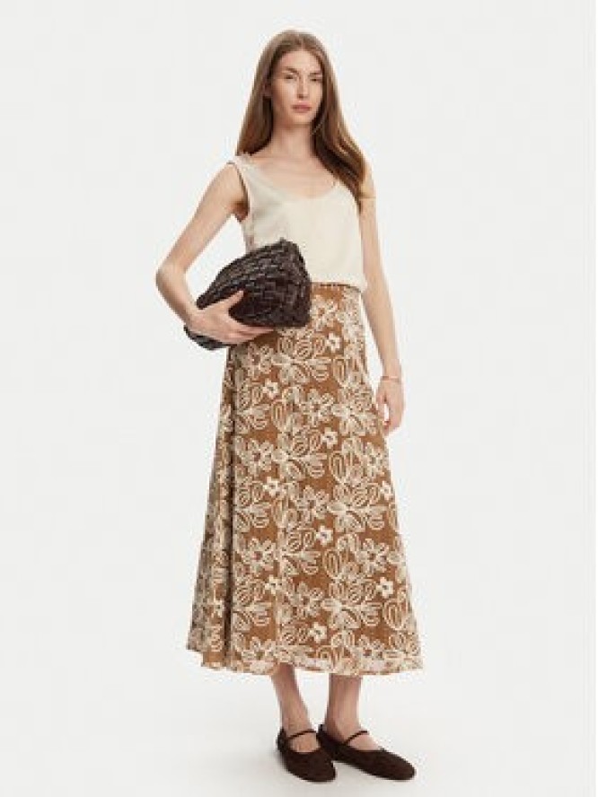 Luisa Spagnoli Spódnica midi Tenente 541989 Beżowy Regular Fit