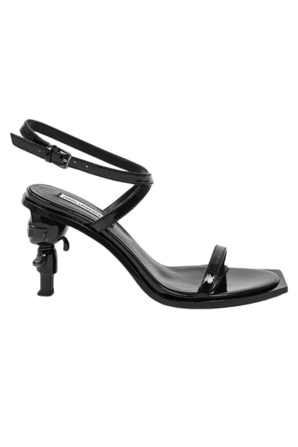 KARL LAGERFELD Czarne damskie sandały KARL NFT HEEL, Rozmiar 38