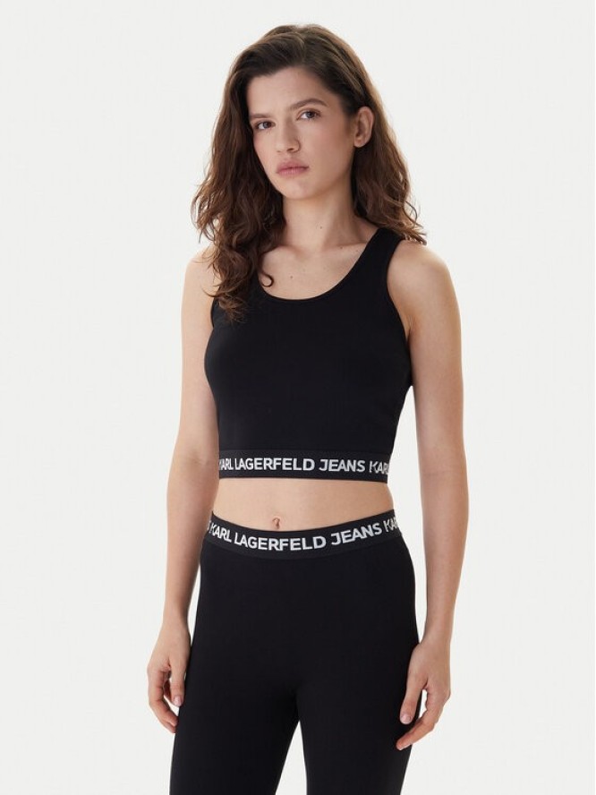 Karl Lagerfeld Jeans Top B1W17048 Czarny Slim Fit