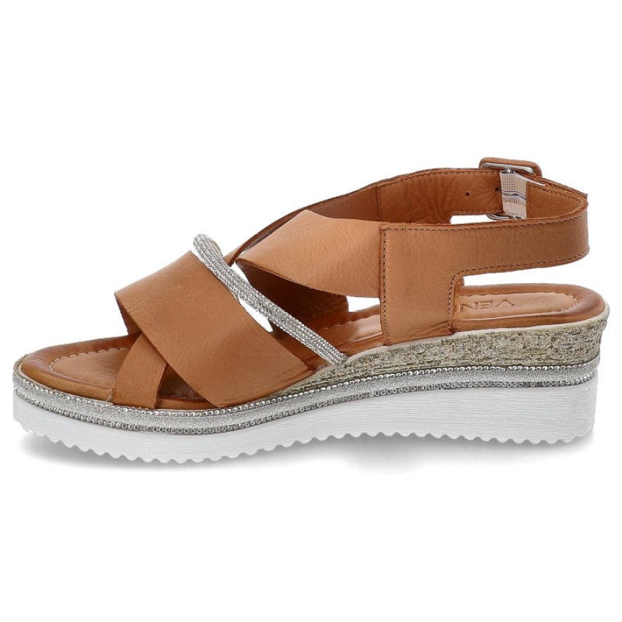 Brązowe Sandały Venezia Skórzane Eleganckie Buty
