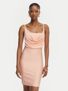 Guess Sukienka koktajlowa W6GK83 Z0686 Koralowy Slim Fit