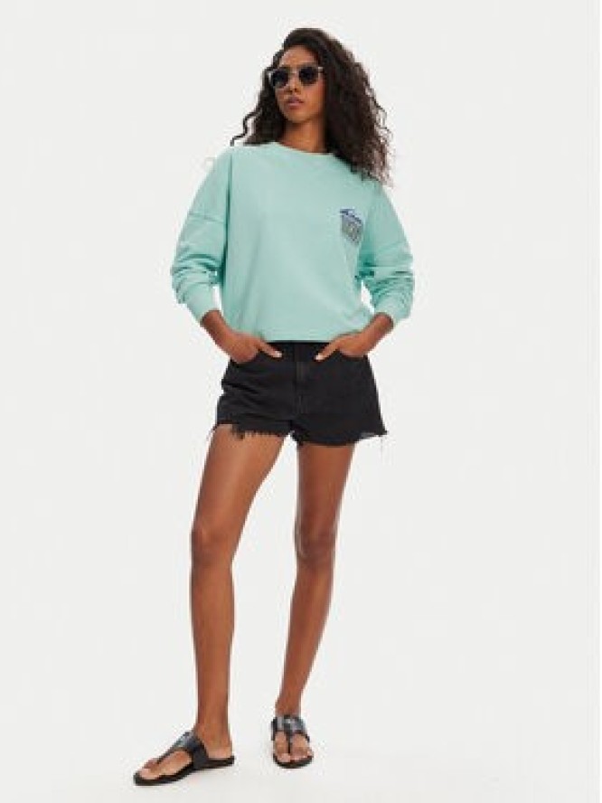 Quiksilver Bluza EQWFT03179 Turkusowy Oversize