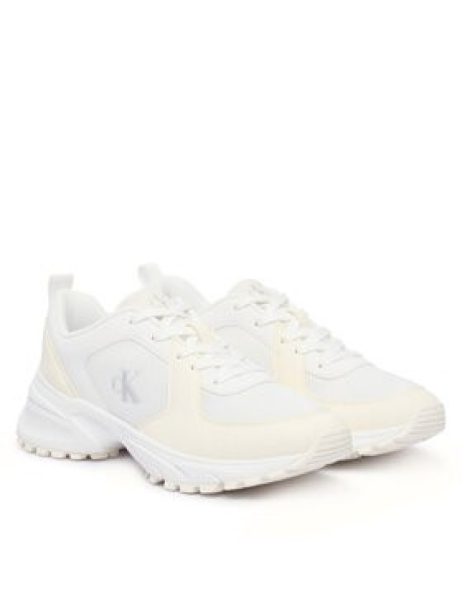 Calvin Klein Sneakersy Hike Runner Lace Up Su Mesh Wmn HW0HW03440 Biały