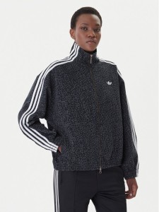 adidas Kurtka jeansowa Firebird Aop KD8809 Szary Oversize