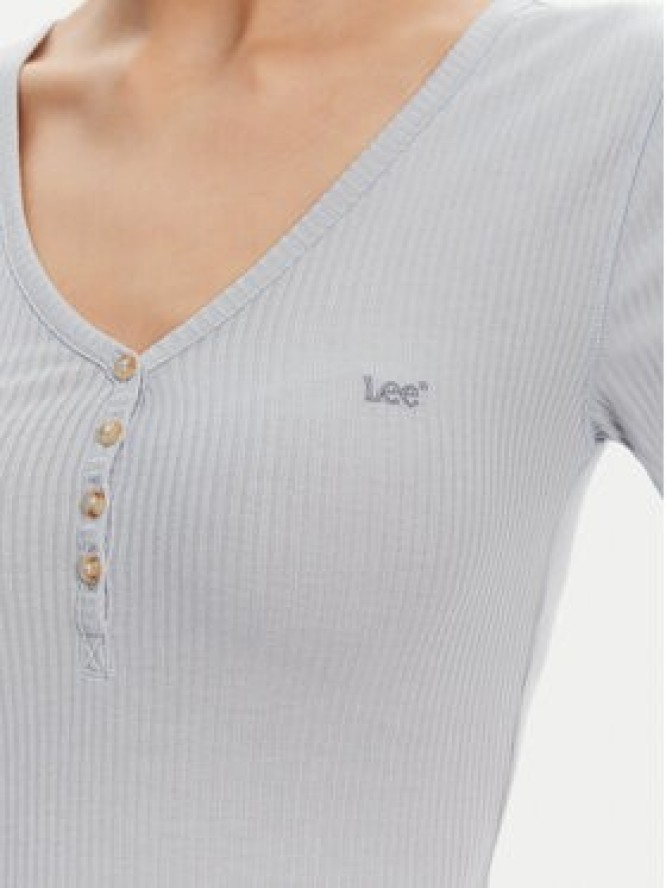 Lee T-Shirt Henley 112363830 Błękitny Slim Fit