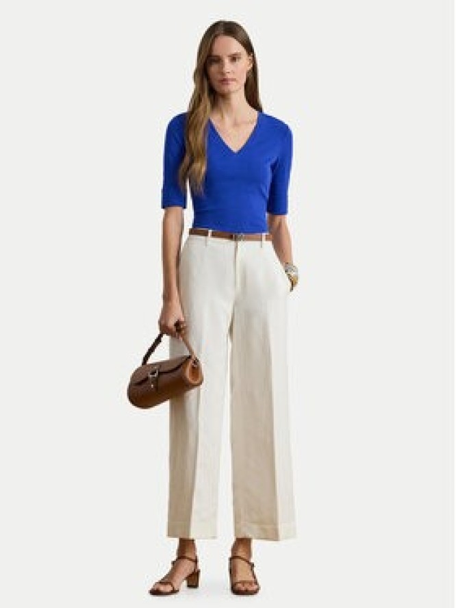 LAUREN RALPH LAUREN Bluzka 200815843012 Niebieski Slim Fit