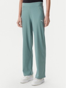 Puma Spodnie dresowe Ess Elevated 685025 Zielony Straight Fit