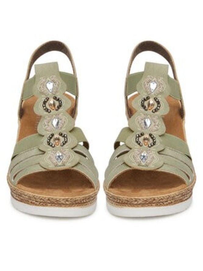 Rieker Sandały 619B2-52 Zielony