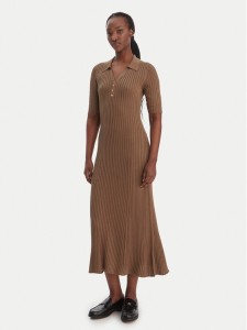 Tommy Hilfiger Sukienka dzianinowa WW0WW48447 Brązowy Slim Fit